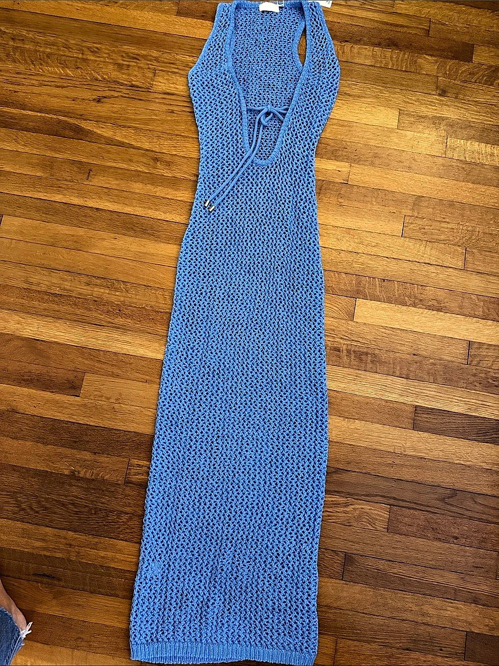 Blue Knit Maxi Dress